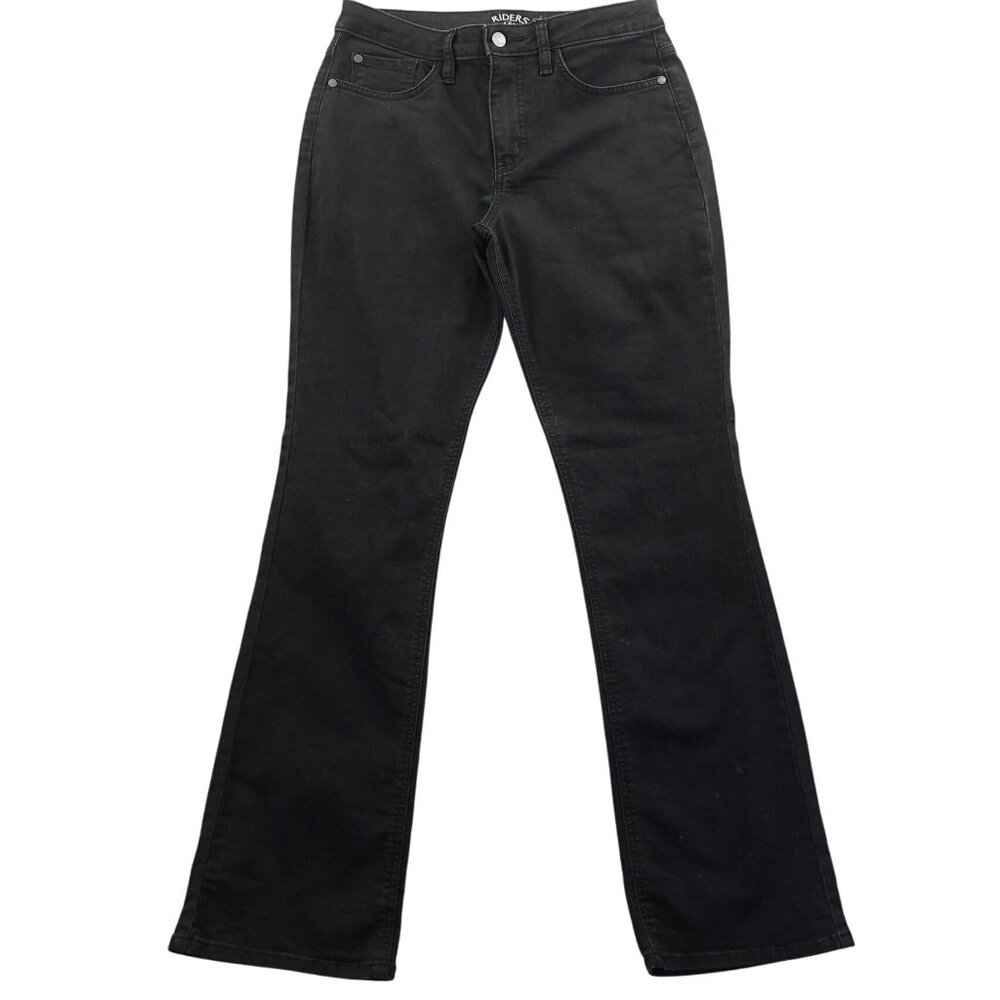 Riders By Lee Womens Jeans Size 10M Black Denim Midrise Bootcut Stretch Casual
